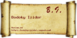 Bodoky Izidor névjegykártya